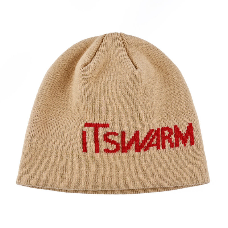Jacquard Letter Short Cuffless Beanies SFA-220923-06 (1)