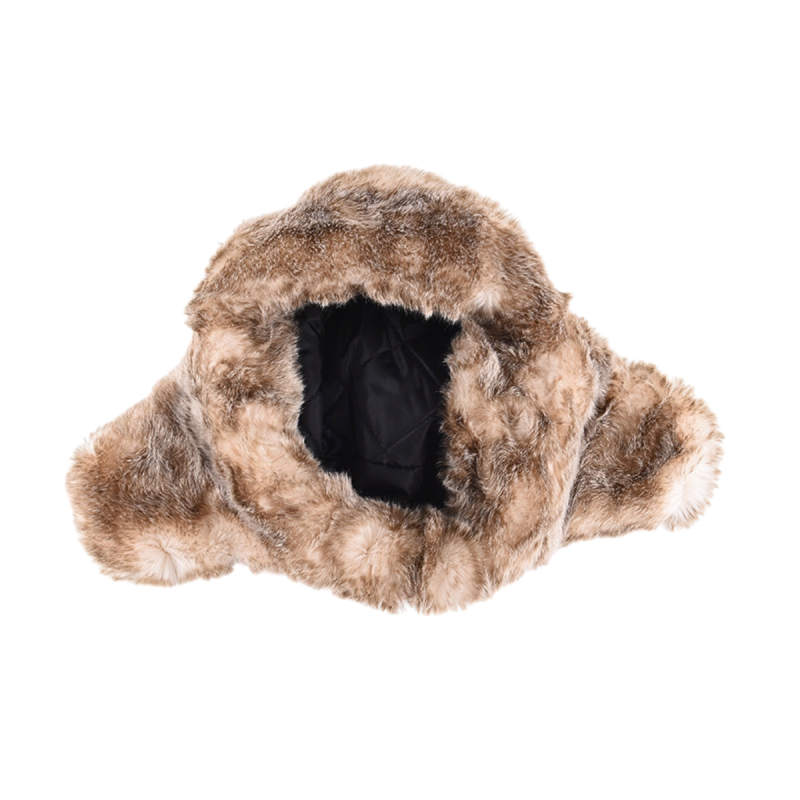 Jacquard Striped & Star Faux Fur Knit Earflap Beanies We2410-05 (3)