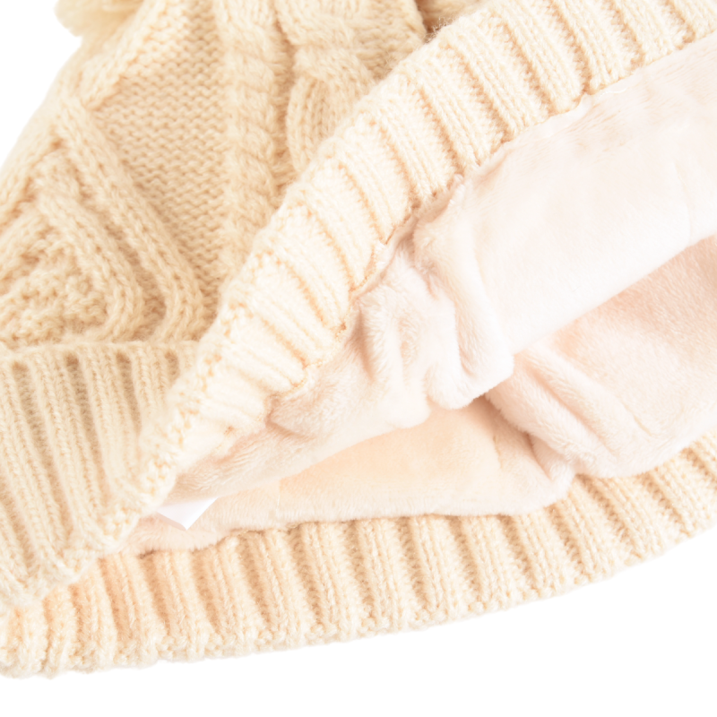 Personalized Kids' Plain-Colored Cotton Pompom Beanie