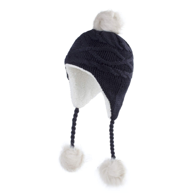 Kids Strap-Tied Pompom Earflap Beanies Wk2410-08 (4)
