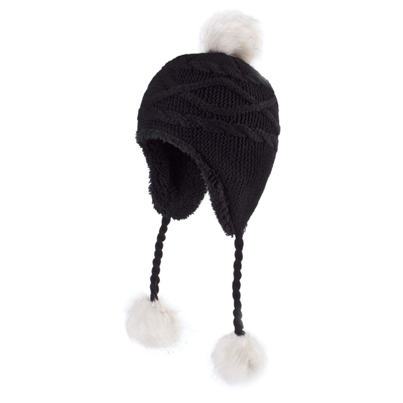 Kids Strap-Tied Pompom Earflap Beanies Wk2410-08 (5)