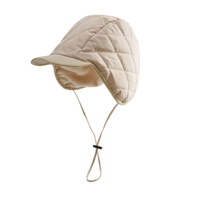 Plain-Colored Winter Drawstring Brimmed Earflap Hats We2410-5 (4)