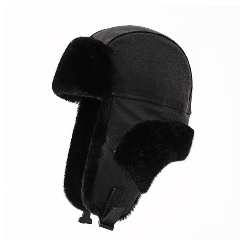 Plain Faux Fur Trapper Hats with Plastic Buckle Wt2410-4 (1)