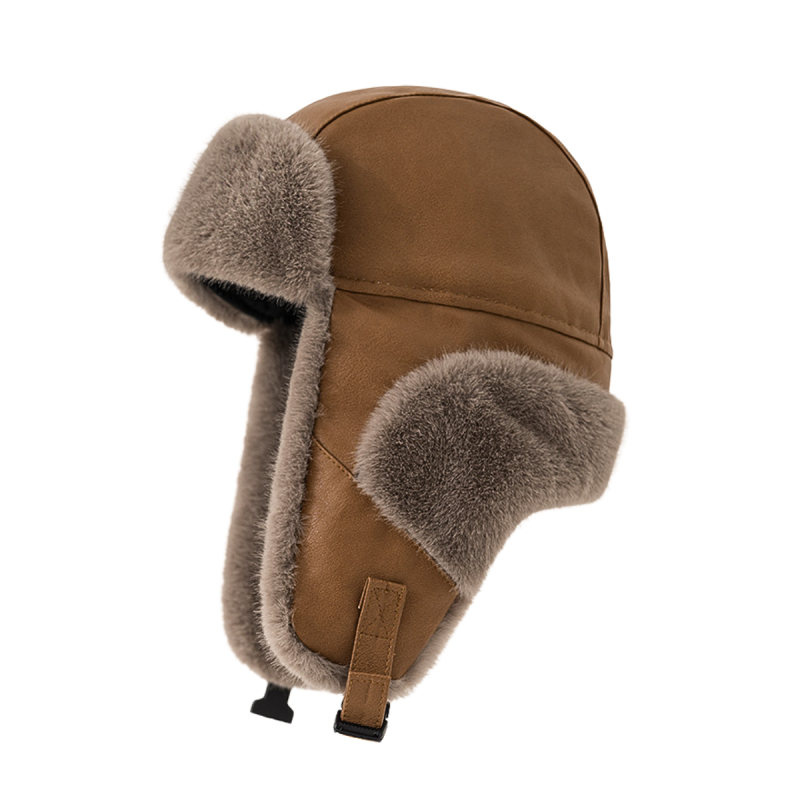 Plain Faux Fur Trapper Hats with Plastic Buckle Wt2410-4 (4)