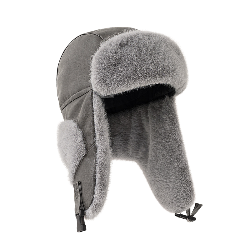 Plain Faux Fur Trapper Hats with Plastic Buckle Wt2410-4 (5)