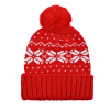 Two-Tone Jacquard Knit Pompom Beanies PB-FD0004 (1)