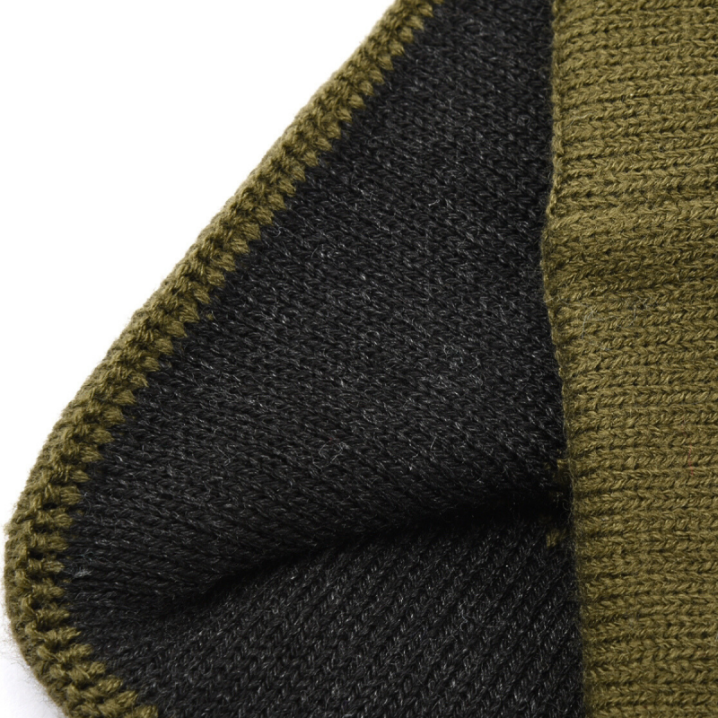 Two-Tone Jacquard Knit Pompom Beanies PB-FD0004 (6)