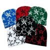 Custom Cuffless Custom Acrylic Jacquard Logo Star Beanie For Sports