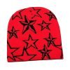 Custom Cuffless Custom Acrylic Jacquard Logo Star Beanie For Sports