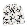 Custom Cuffless Custom Acrylic Jacquard Logo Star Beanie For Sports