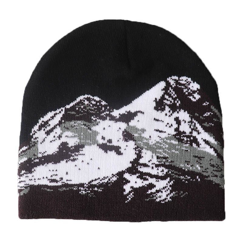 Custom Jacquard Logo Plain Streetwear Acrylic Beanie For Women
