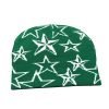 Custom Cuffless Custom Acrylic Jacquard Logo Star Beanie For Sports