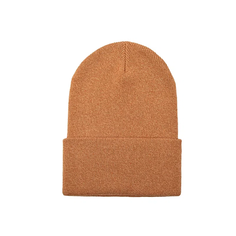 Individuell gestaltete, schlichte Slouchy-Mützen mit Umschlag – braun BB-231017-9