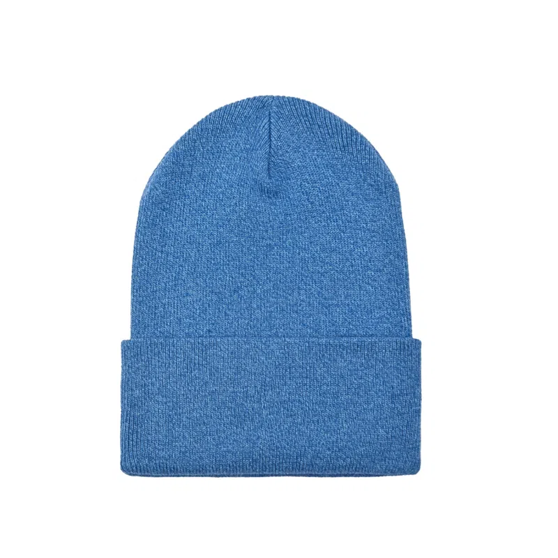 Individuell gestaltete, schlichte Slouchy-Mützen mit Umschlag – hellblau BB-231017-9