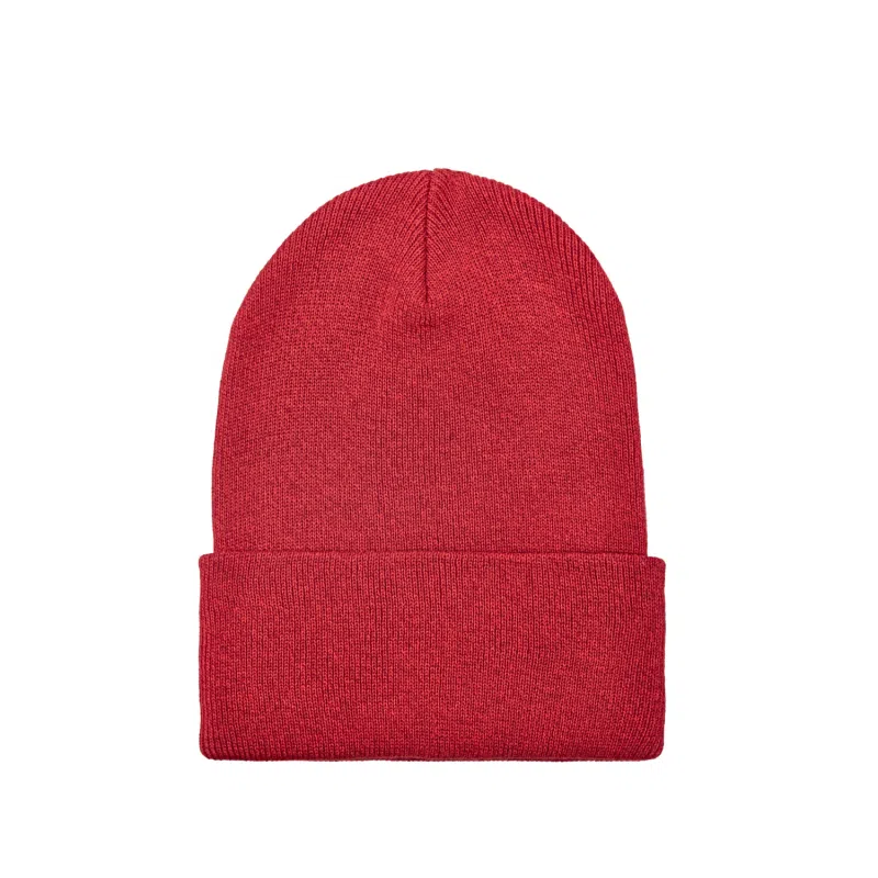 Individuell gestaltete, schlichte Slouchy-Mützen mit Umschlag – rot BB-231017-9