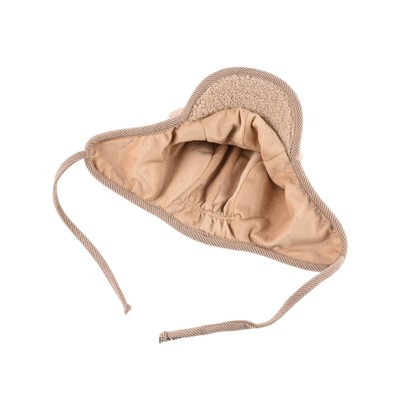 Custom Plain Plush Winter Earflap Hats - khaki We2410-9 (1)