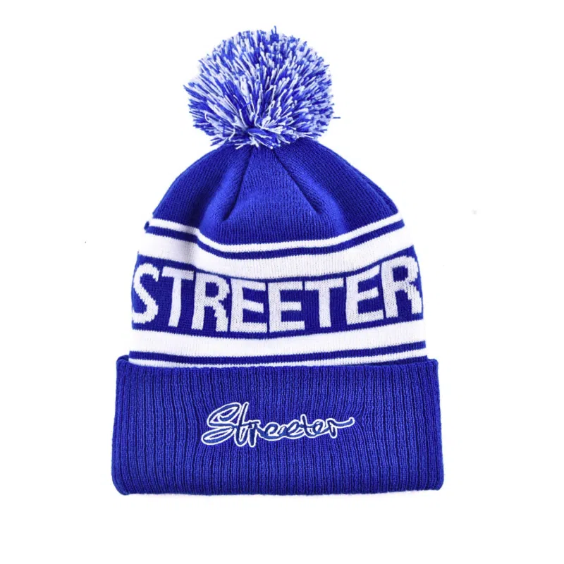 Embroidered Jacquard Knit Pompom Beanie KN2012172 (2)