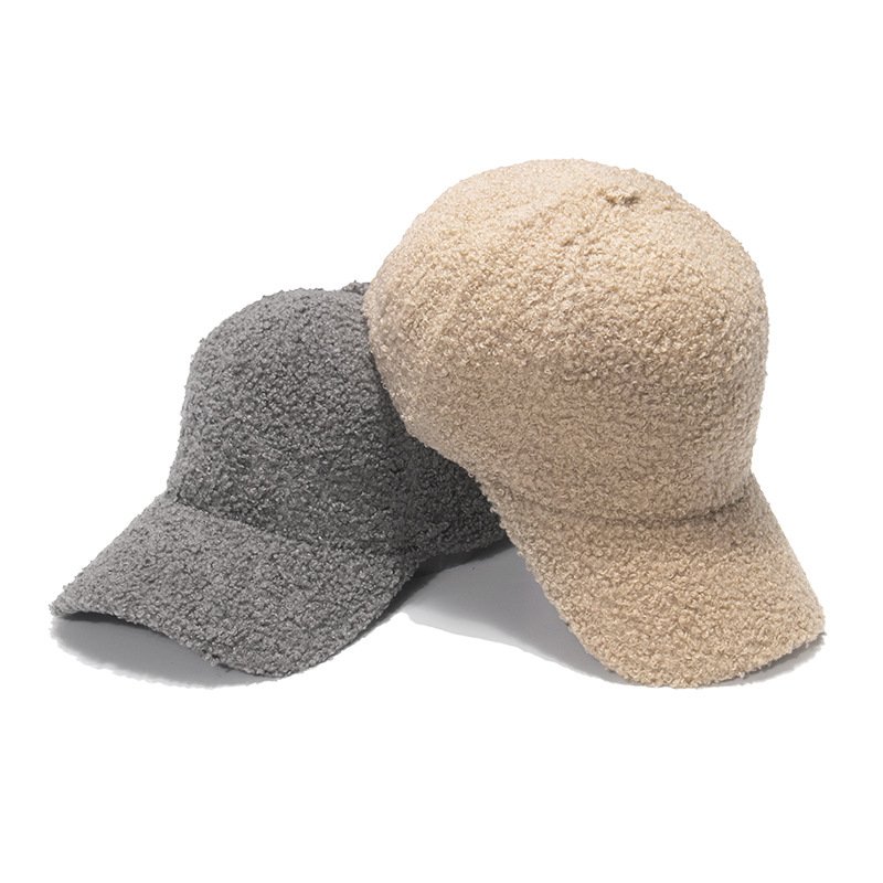 6-Pane Furry Berber Fleece Blank Winter Baseball Cap With Custom Logo