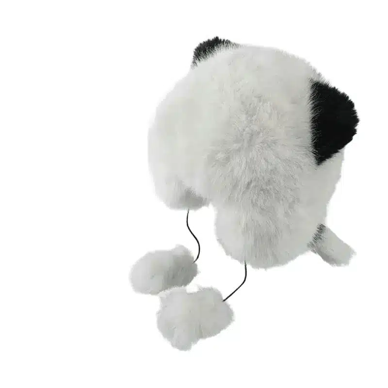 Süße und vielseitige kleine Waschbär-Plüschmütze mit Ohrenklappen