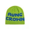 green - blue Jacquard Letter Knit Cuffless Beanies SFA-220923-04