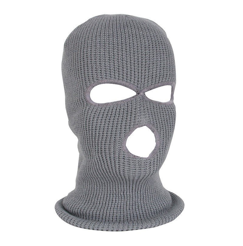 Designer Acrylic Pure Color 3 Hole Ski Mask Winter Hat