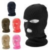 Designer Acrylic Pure Color 3 Hole Ski Mask Winter Hat