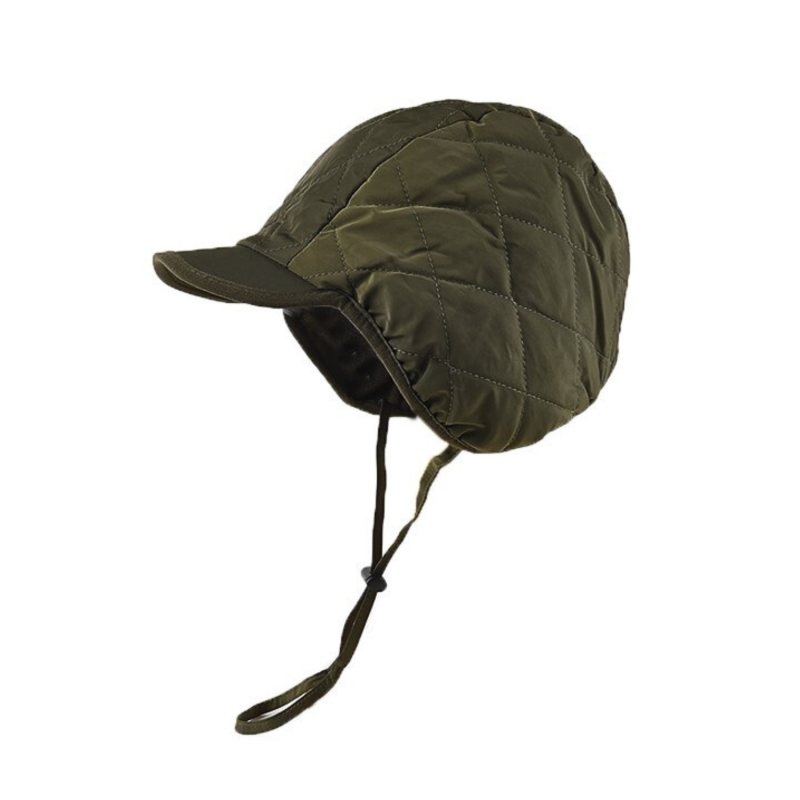Army Green Plain Flexible Drawstring Earflap Hats We2410-13