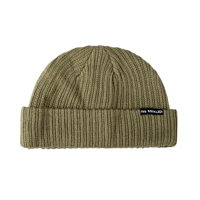 Army Green Woven Label Cuffed Fisherman Beanies BF-230915-01