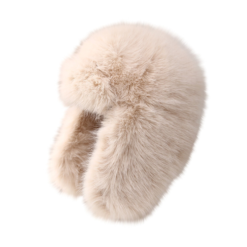 Beige Winter Warm Faux Fur Earflap Trapper Hats Wt2410-3
