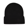 Black Plain-Colored Woven Cuffed Beanies PB-FB0004, back