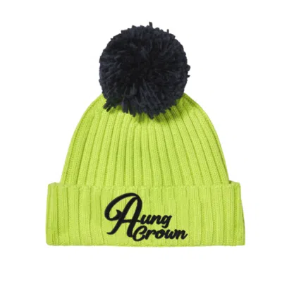 Leuchtend grün-schwarze zweifarbige Pompon-Mützen für kleine Kinder Wk2410-011