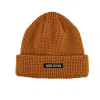 Bonnet à revers en tricot gaufré marron KN2103121
