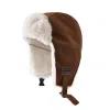 Braune Winter-Trapper-Mützen mit Ohrenschützern und Schnalle, Wt2410-6
