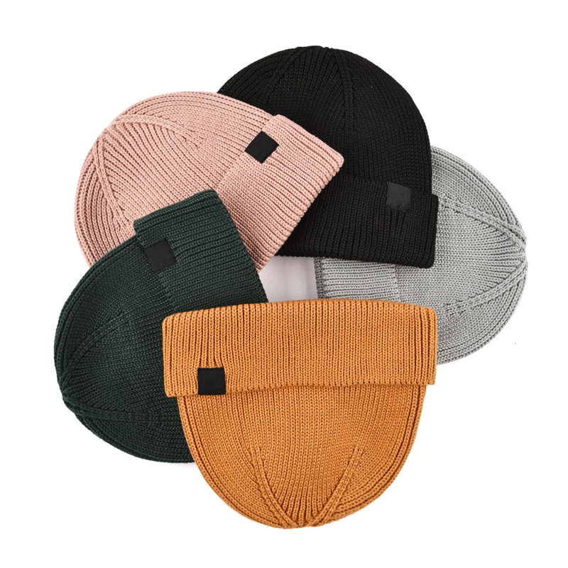 Combo of 100% rPET Woven Label Knit Cuffed Beanies PB-FA0005