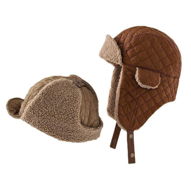 Combo of Plain Warm Buckle Earflap Trapper Hats Wt2410-5