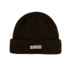 Bonnet à revers en tricot gaufré marron foncé KN2103121