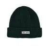 Bonnet à revers en tricot gaufré vert foncé KN2103121