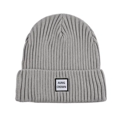Gray Plain-Colored Woven Cuffed Beanies PB-FB0004