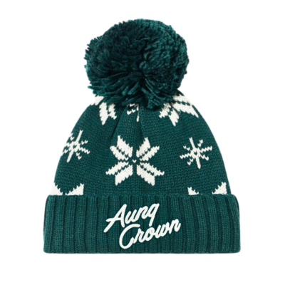 Green Little Kids Winter Jacquard Pom Beanies Wk2410-013