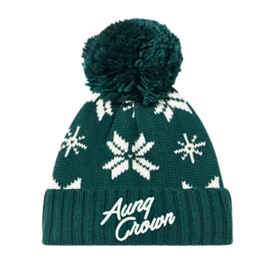 Petits bonnets verts pour enfants en jacquard avec pompon pour l'hiver Wk2410-013
