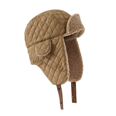 Khaki Plain Warm Buckle Earflap Trapper Hats Wt2410-5