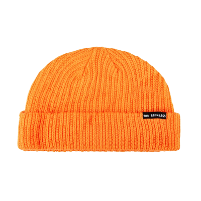 Orange Woven Label Cuffed Fisherman Beanies BF-230915-01