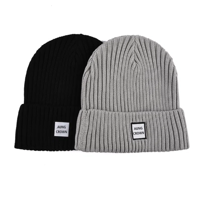Bonnets tissés unis à revers PB-FB0004, combo-2