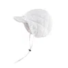 White Plain Flexible Drawstring Earflap Hats We2410-13