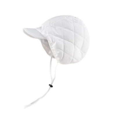 White Plain Flexible Drawstring Earflap Hats We2410-13