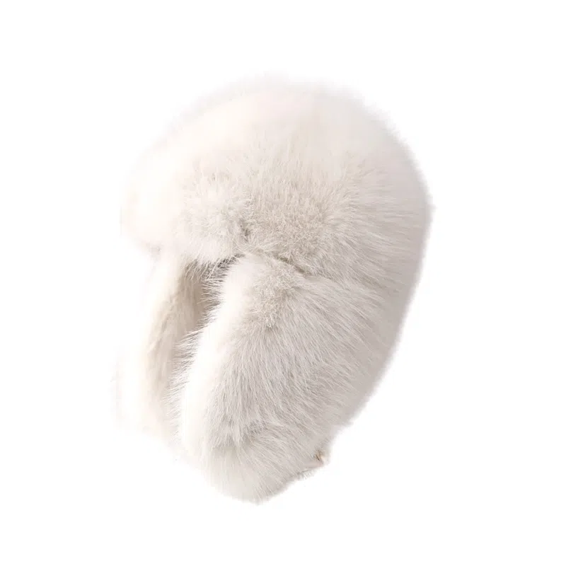 White Winter Warm Faux Fur Earflap Trapper Hats Wt2410-3