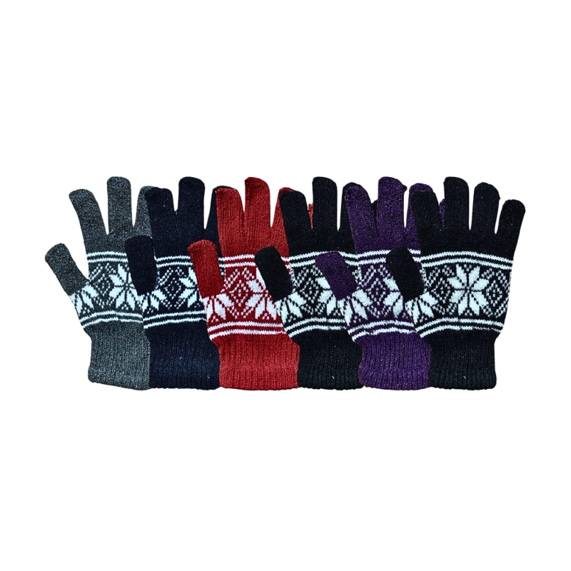 Winter Jacquard Knit Warm Gloves Wa2410-02 (1)