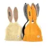Winter Kids Wool Knit Beanie Hat With Rabbit Ear