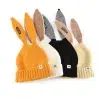 Winter Kids Wool Knit Beanie Hat With Rabbit Ear