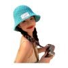 Women's New Designer Custom logo Knitted Bucket Hat With Woven Label for Summer